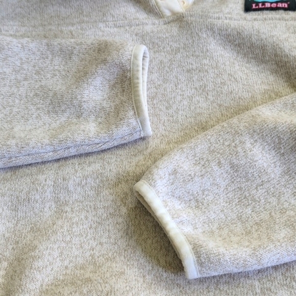 TODAY ONLY! L.L. Bean Sweater Fleece Pullover, Size L, Oatmeal - Picture 6 of 13
